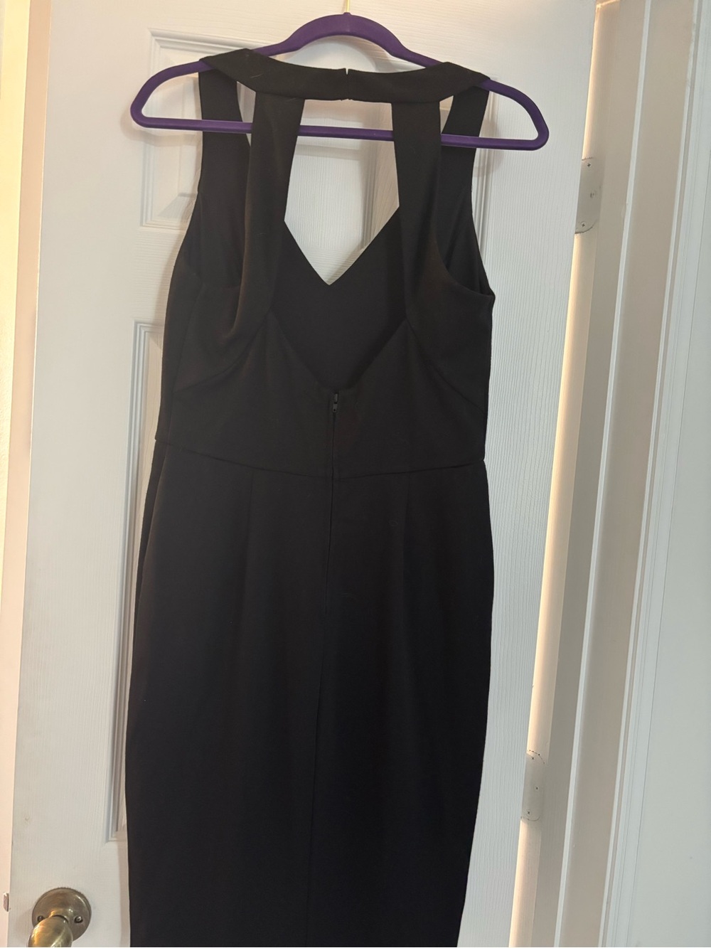Women's Black Backless Sheath Dress